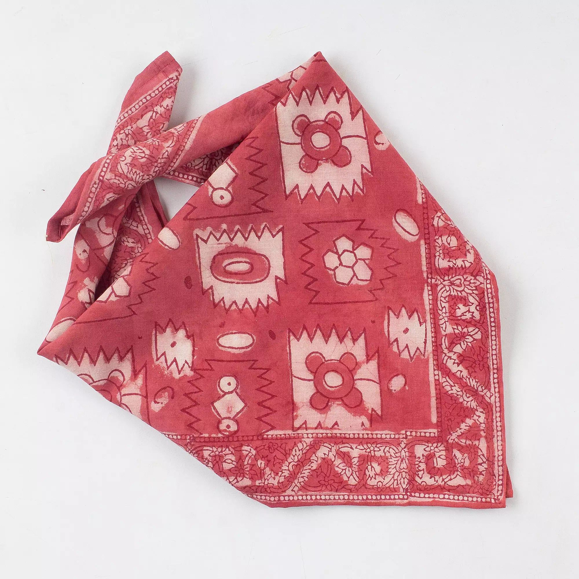 Hand Block Print Breathable Cotton Bandana for Multiused 599